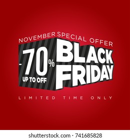 Black friday banner 3d, special offers and discounts