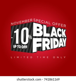 Black friday banner 3d, special offers and discounts