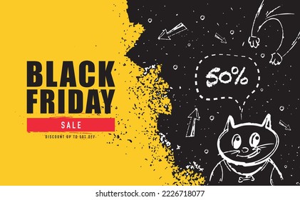 Black Friday banner, 50% off sale