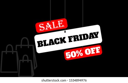 Black friday banner ads template 50 percent off