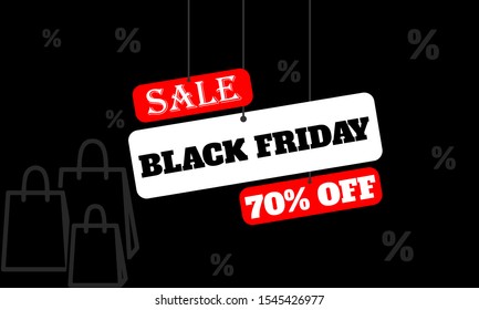 Black friday banner ads template 70 percent off