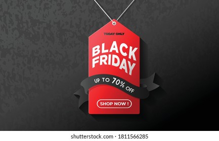 black friday banner with black background