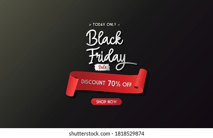 black friday banner with black background