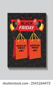 black friday banner background with editable text effect
