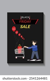 black friday banner background with editable text effect