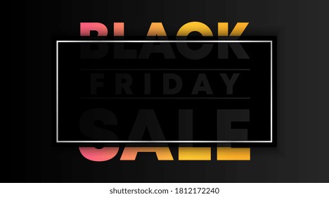 Banner negro de viernes y vector de plantilla de fondo