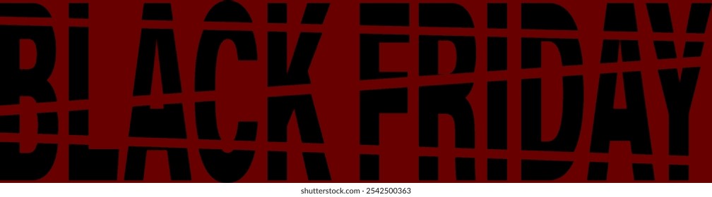 Banner da Black Friday. Plano de fundo com texto. Tamanho do banner da Web. Elemento de design. Fundo vetorial para brochura, livreto, folheto, cartaz. Cor preta e vermelha
