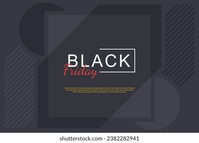Fondo negro de banner del viernes. Ilustración vectorial.