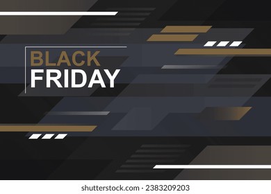 Fondo negro de banner del viernes. Ilustración vectorial.