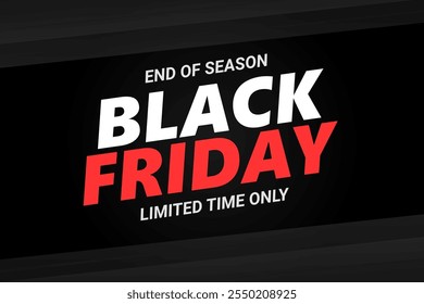 Banner Black Friday com fundo preto. Projeto de modelo de banner de venda de negócios de vetor.