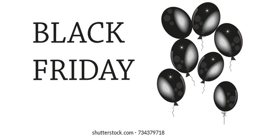 Black Friday Banner with black balloon