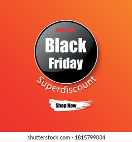 Black Friday for banner and big sale and advertise, black and orange colors design by vector illustration.