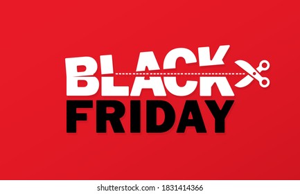 Black friday banner. Big sale inscription design template. Vector on isolated background. EPS 10