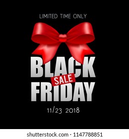 Black friday banner with bow