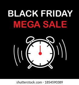 Black Friday banner with clock