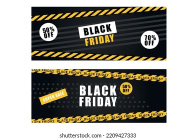 Black Friday Banner-Kollektion. Vektorgrafik