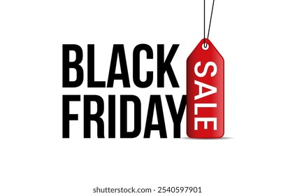  Black Friday banner design com tag de vendas pendurada. Black Friday novembro banner ou design gráfico. criativo Black Friday banner com um fundo branco e espaço em branco para texto ou cópia