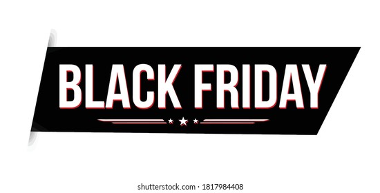 Black friday banner design on white background, vector illustration