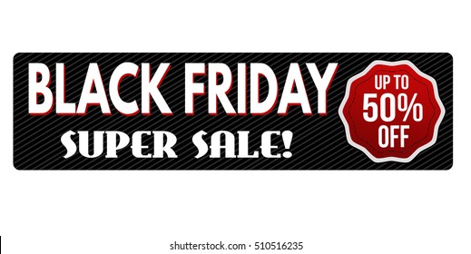 Black friday banner design over a white background, vector illustration