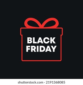 Black Friday banner design. Sales, promotion, ads, social media, fashion market. Gift box vector