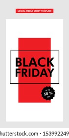 Black Friday banner design for social media templates. Social media story template. Editable for Black Friday sale promotion. 