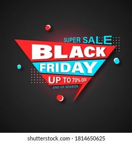 Black Friday banner design template. Vector illustration