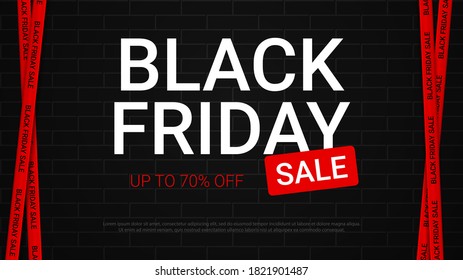 Plantilla de diseño de banner de Black Friday para promoción, ilustración vectorial