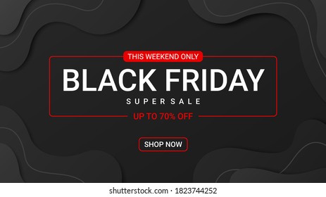 Black Friday banner design template for promotion, vector illustration