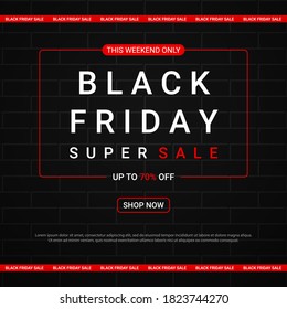 Black Friday Banner-Design-Vorlage für die Werbung, Vektorgrafik