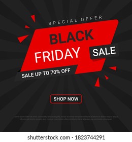 Black Friday Banner-Design-Vorlage für die Werbung, Vektorgrafik