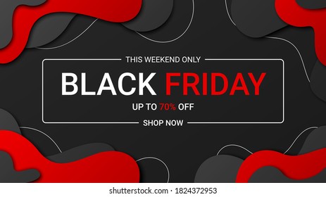Black Friday banner design template for promotion, vector illustration