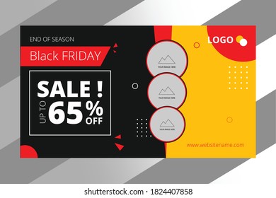 Black friday banner design template. Black friday banner design layout vector illustration