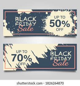 Black Friday banner design template. Vector illustration