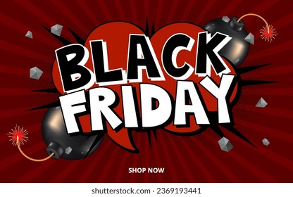 Black Friday banner design template for promotion, vector illustration