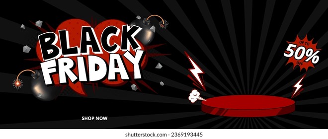 Black Friday Banner-Design-Vorlage für die Werbung, Vektorgrafik