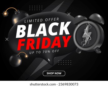 Black Friday banner design template for promotion, vector illustration.