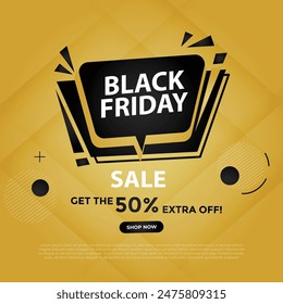 Black Friday banner design template for promotion, vector illustration