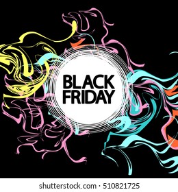 Black Friday, banner design template, vector illustration