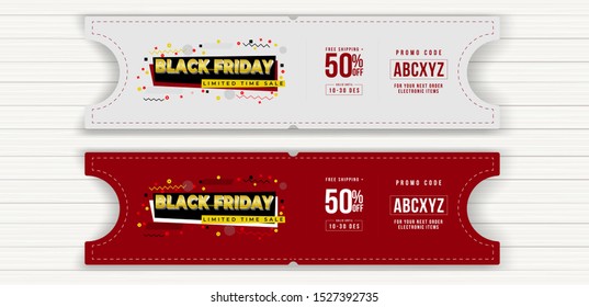 Black Friday banner design two option color grey and red background, simple, modern and clean, to promote advertising materials for various online or print media
