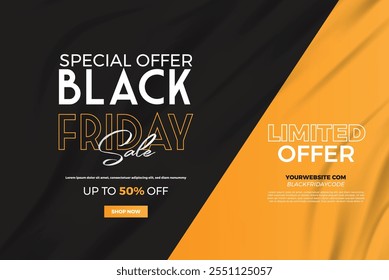 Plantilla de Vector de diseño de Anuncio de Black Friday 