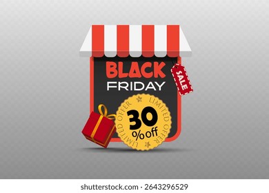 Black Friday banner with discounts. On a transparent background. - Powered by Shutterstock - Get 15% off with code: PIKWIZARD15