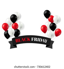Malla gradiente de banner de Viernes Negro, Ilustración vectorial