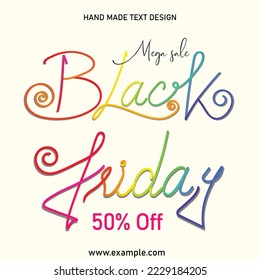 Black friday banner handmade written sale offer template 
