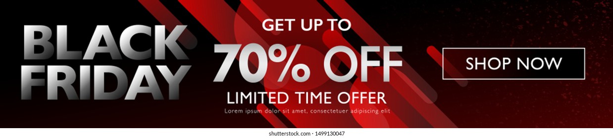 Black Friday banner layout. Abstract gradient round shape design element background. Vector illustration template.