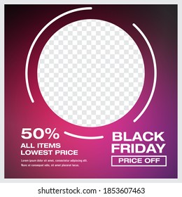Diseño de banners de Black Friday con marco de imagen