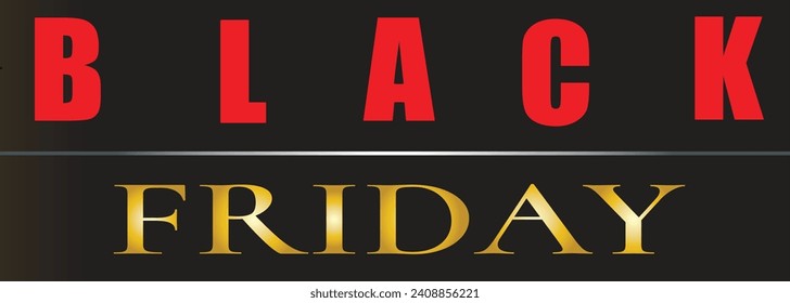 Black Friday banner.  minimal design with black and yellow typography on a black background