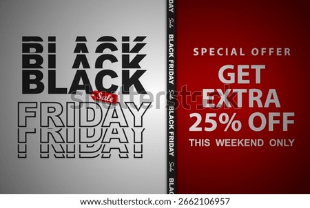 Black Friday banner. Minimal typography design. Black Friday sale template. Vector illustration.