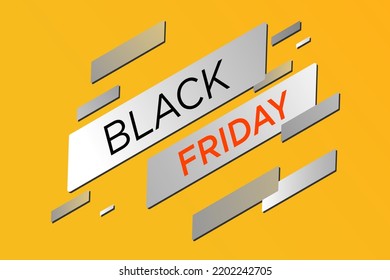 black friday banner on yellow background in abstract style