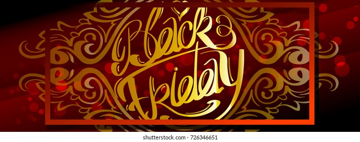 Black Friday. Banner in patterns.