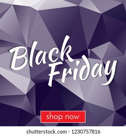 Black Friday banner. Black Friday phrase on dark texture background. Vector illustration.